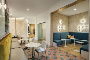 Coworking lounge and communal workspace